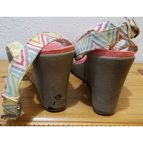 Crocs Leigh Womens Ankle Cross Strap Wedge Sandals Pink Multicolor 15313 Size 9 - Picture 7 of 12